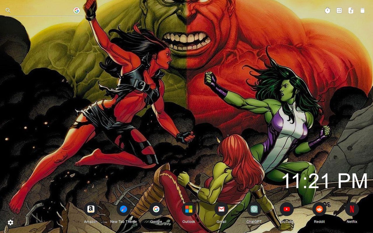 Red Hulk Wallpaper New Tab
