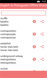 English to Portuguese Offline Dictionary Converter screenshot 2
