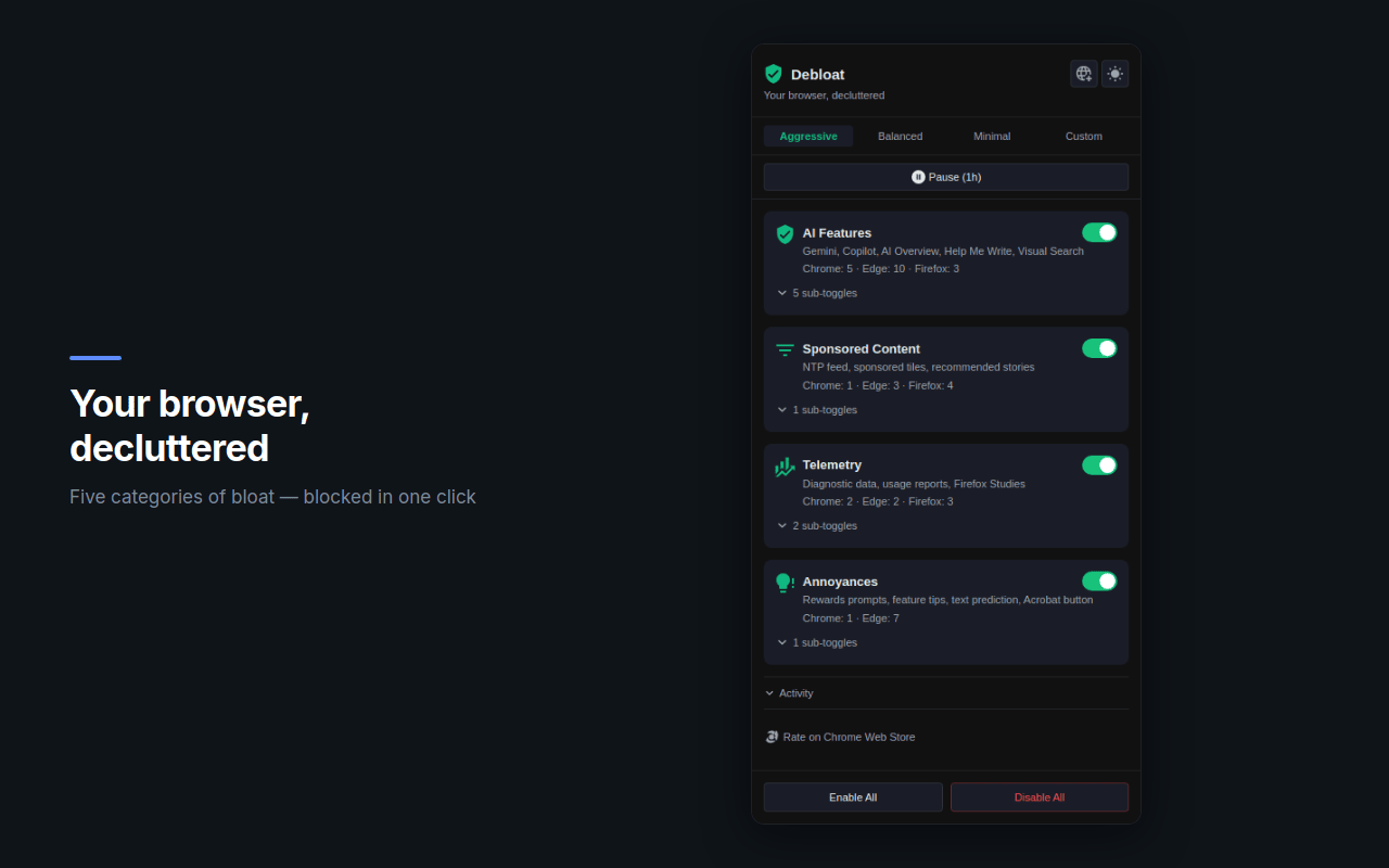 Debloat — Hide AI Clutter