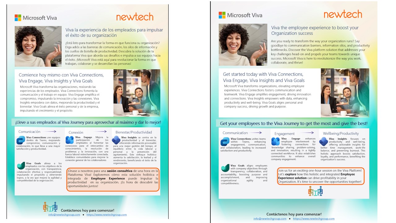 Snapshot 1 of Viva 1h Engagement - Communications, Wellbeing, Productivity, Alignment