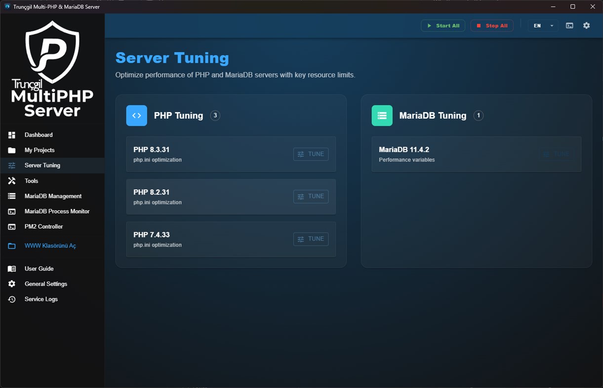 #1. MultiPHP (Windows) Ved: Truncgil Teknoloji