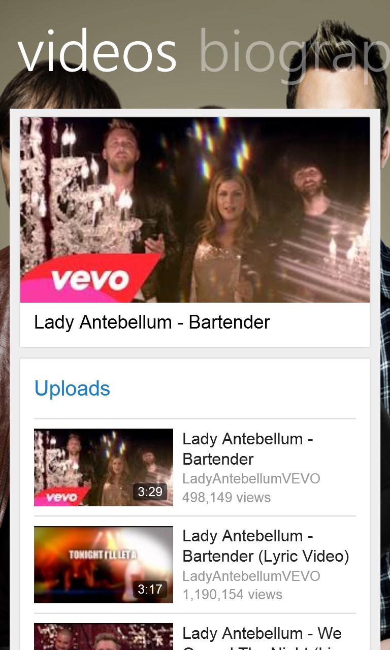 Screenshot 6 Lady Antebellum Music windows