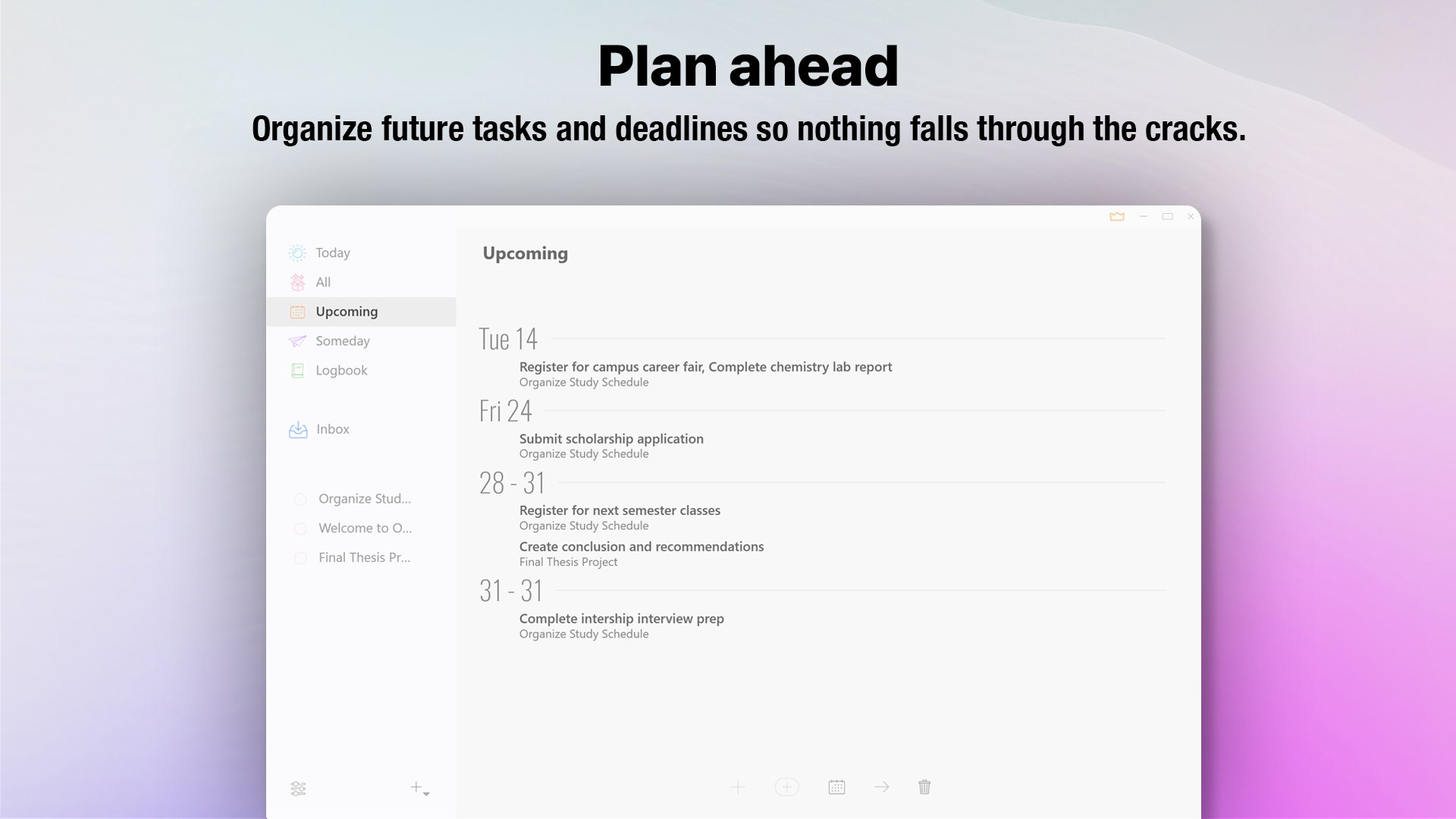 Organized3: daily planner & reminder screenshot