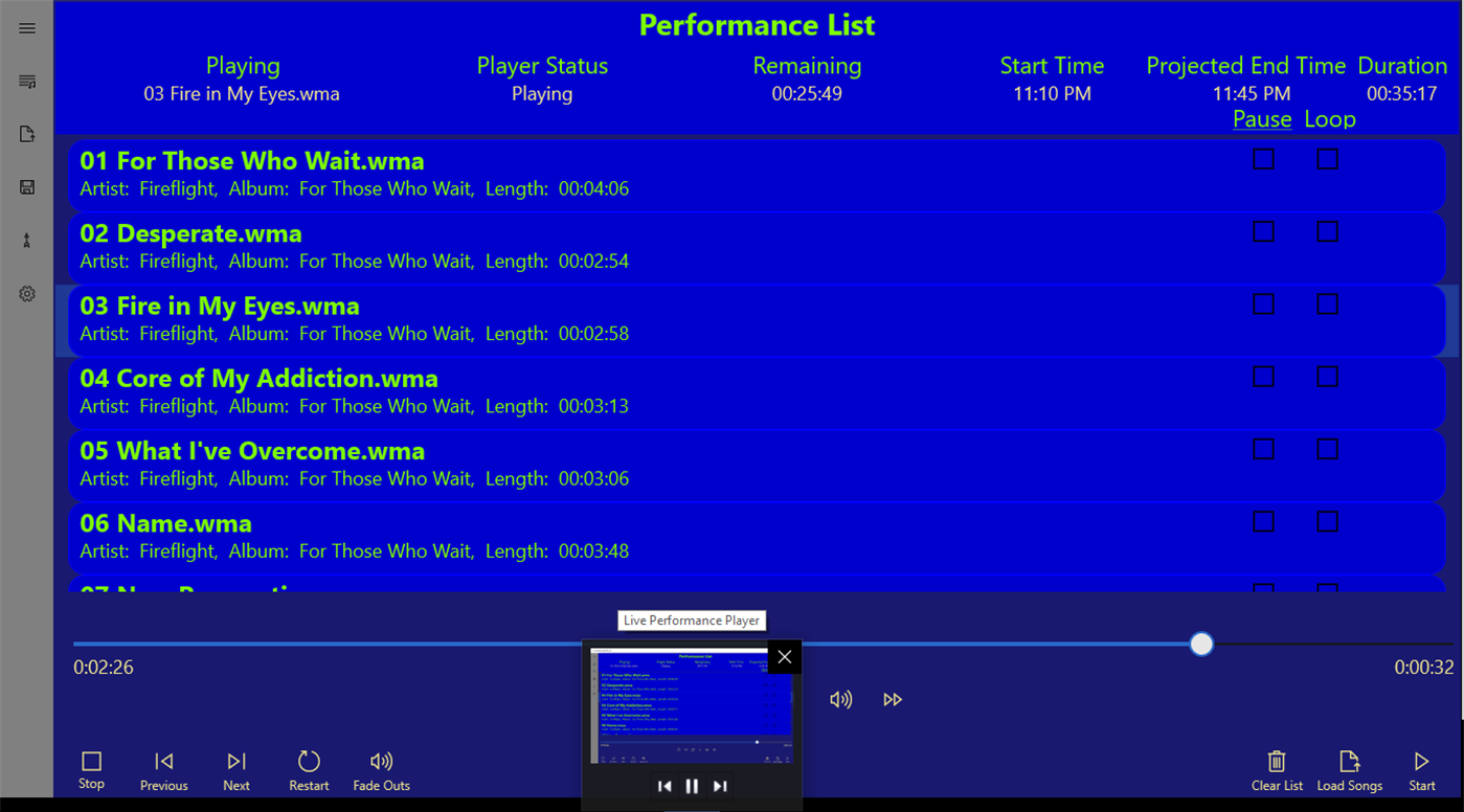 #5. Live Performance Player (Windows) 来自: Digital Software Systems
