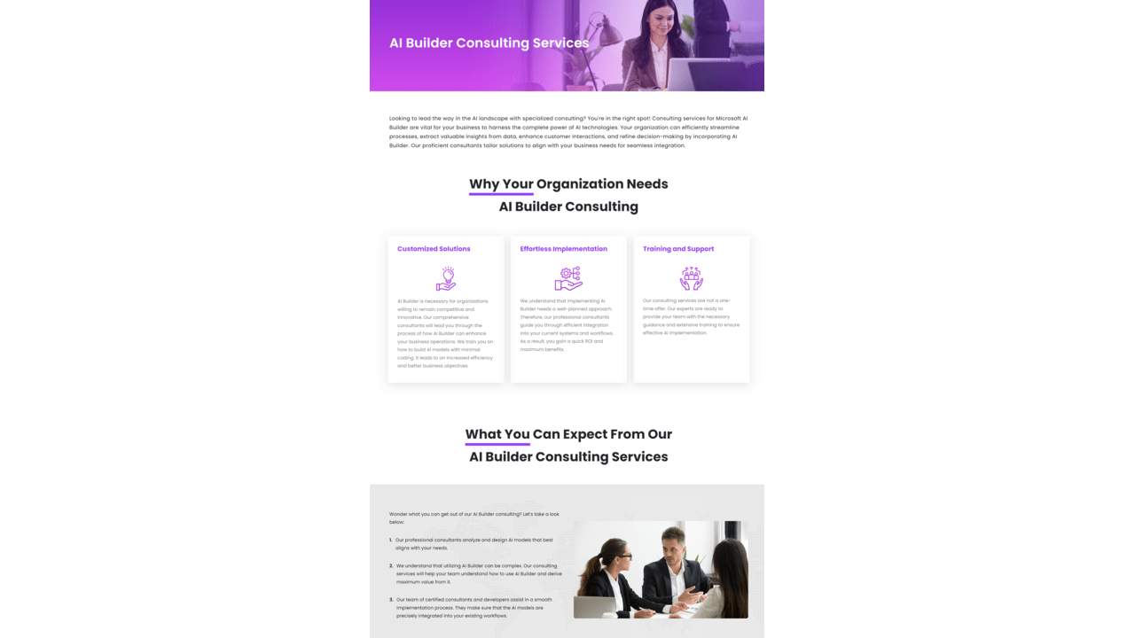 Snapshot 1 of AI Builder Consultancy