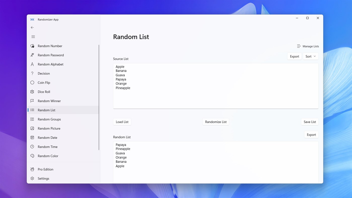 #6. Randomizer App (Windows) Göre: V Team