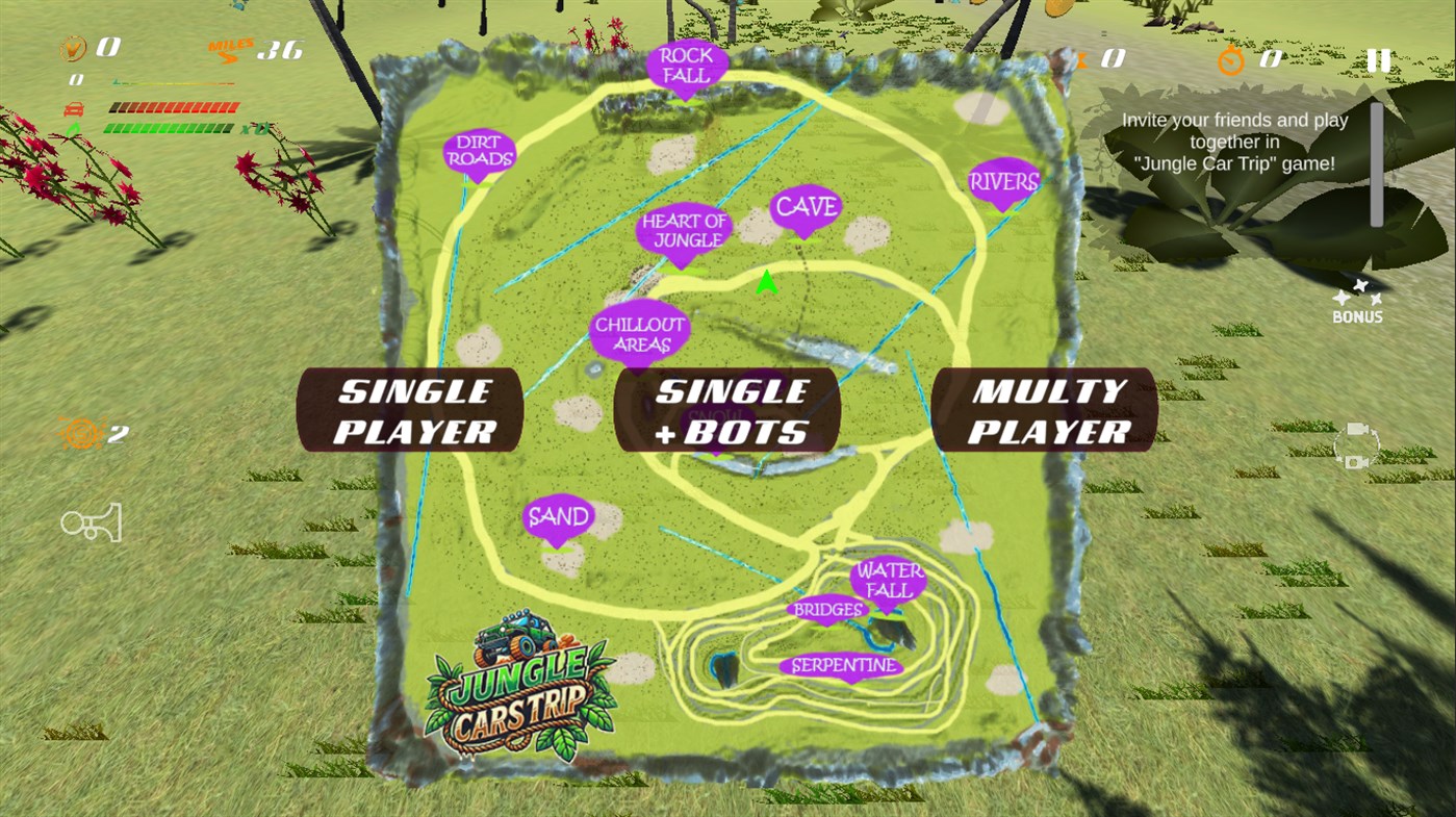 #2. Jungle Cars Trip Multiplayer (Windows) By: Elhan Games