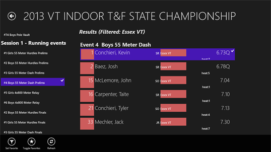 Track Meet Results screenshot 6