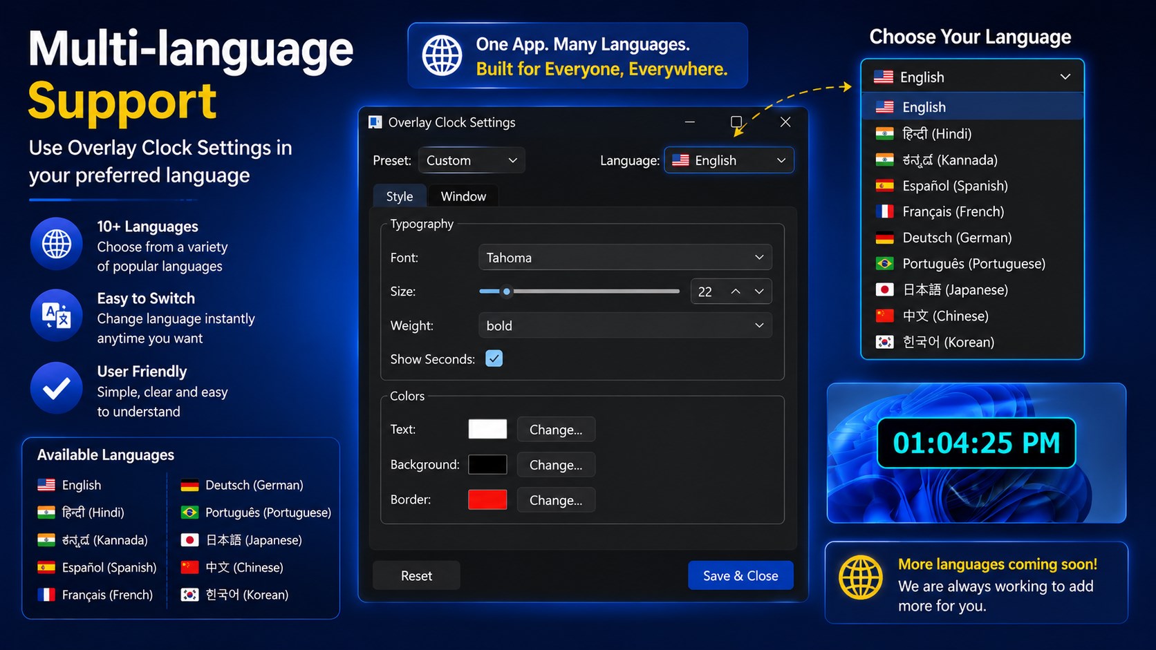 Desktop Overlay Clock screenshot