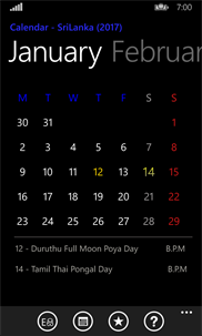 Calendar - SriLanka screenshot 1