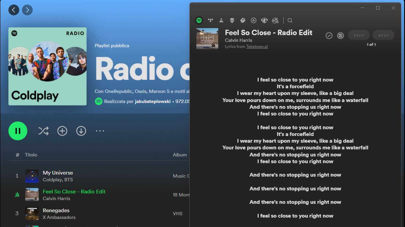 #1. Versefy - Lyrics finder (Windows) Podle: Jakub Steplowski