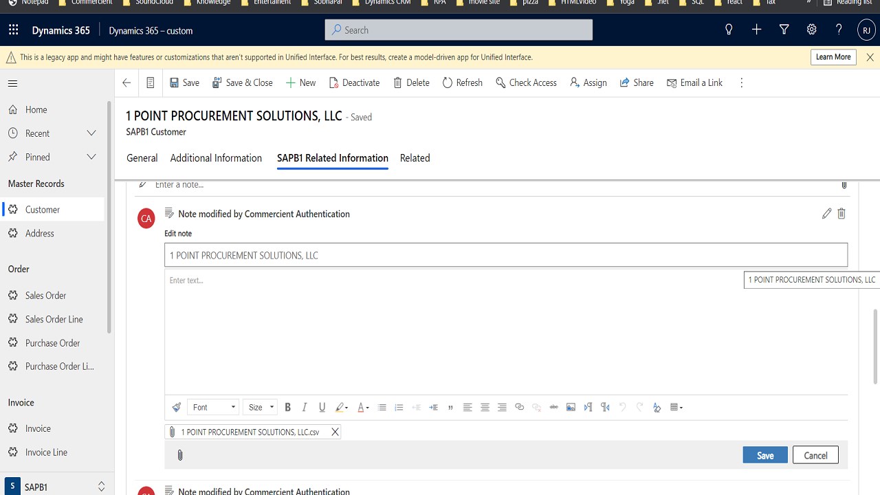 Snapshot 4 of File SYNC To Dynamics CRM by Commercient.