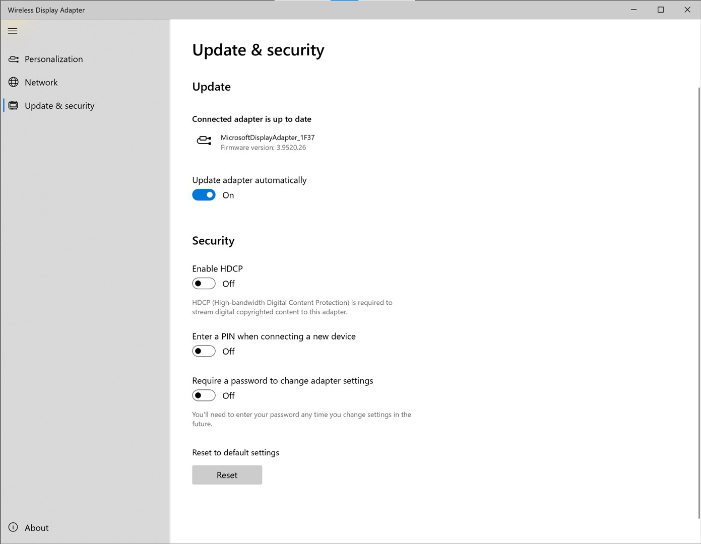 Windows display adapter. Windows display adapter