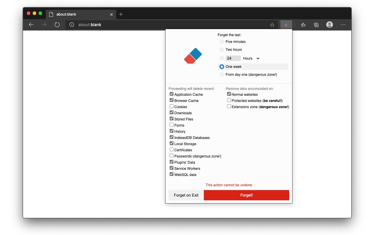 Forget Button - Clean your Browser