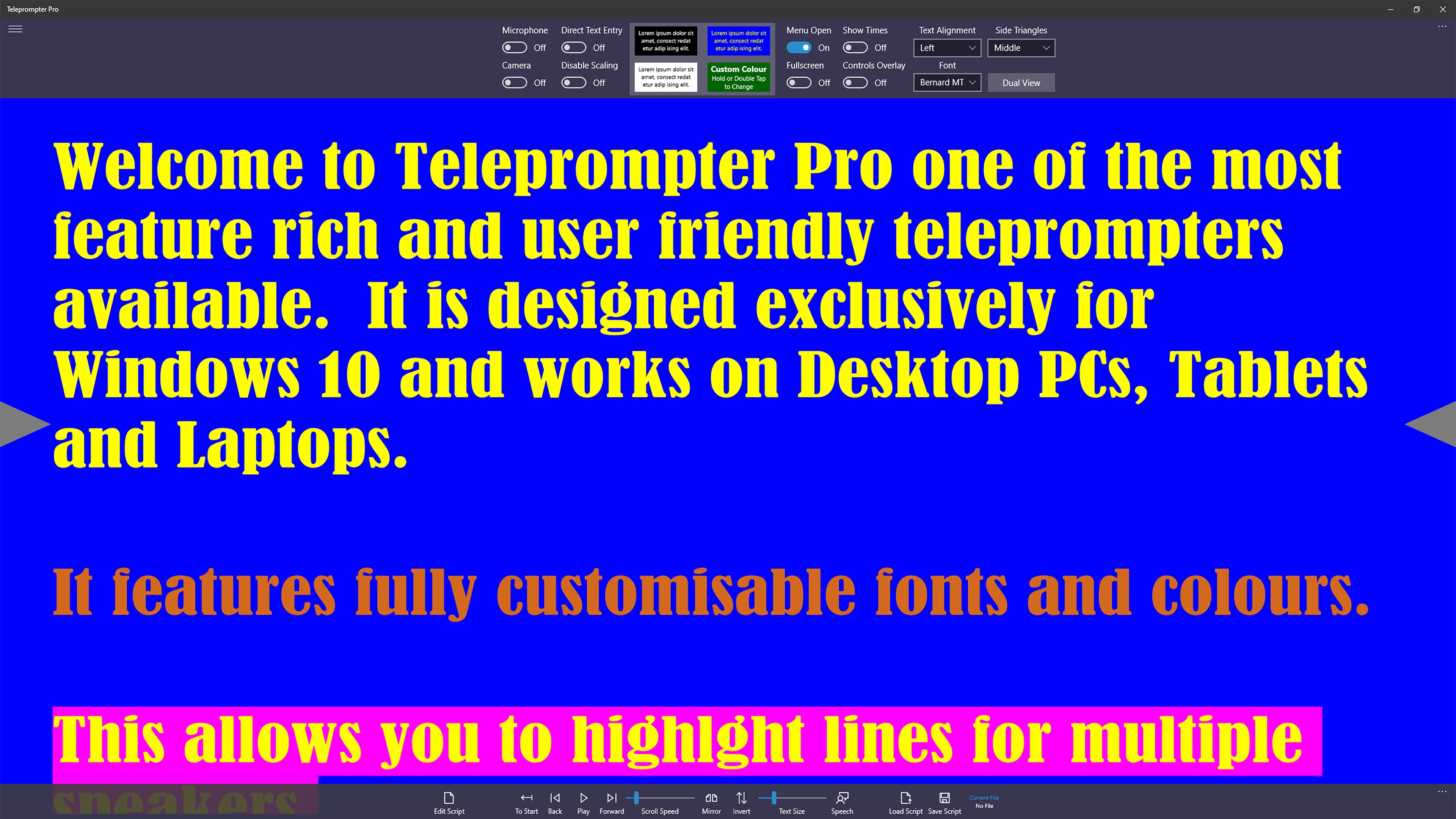 teleprompter windows