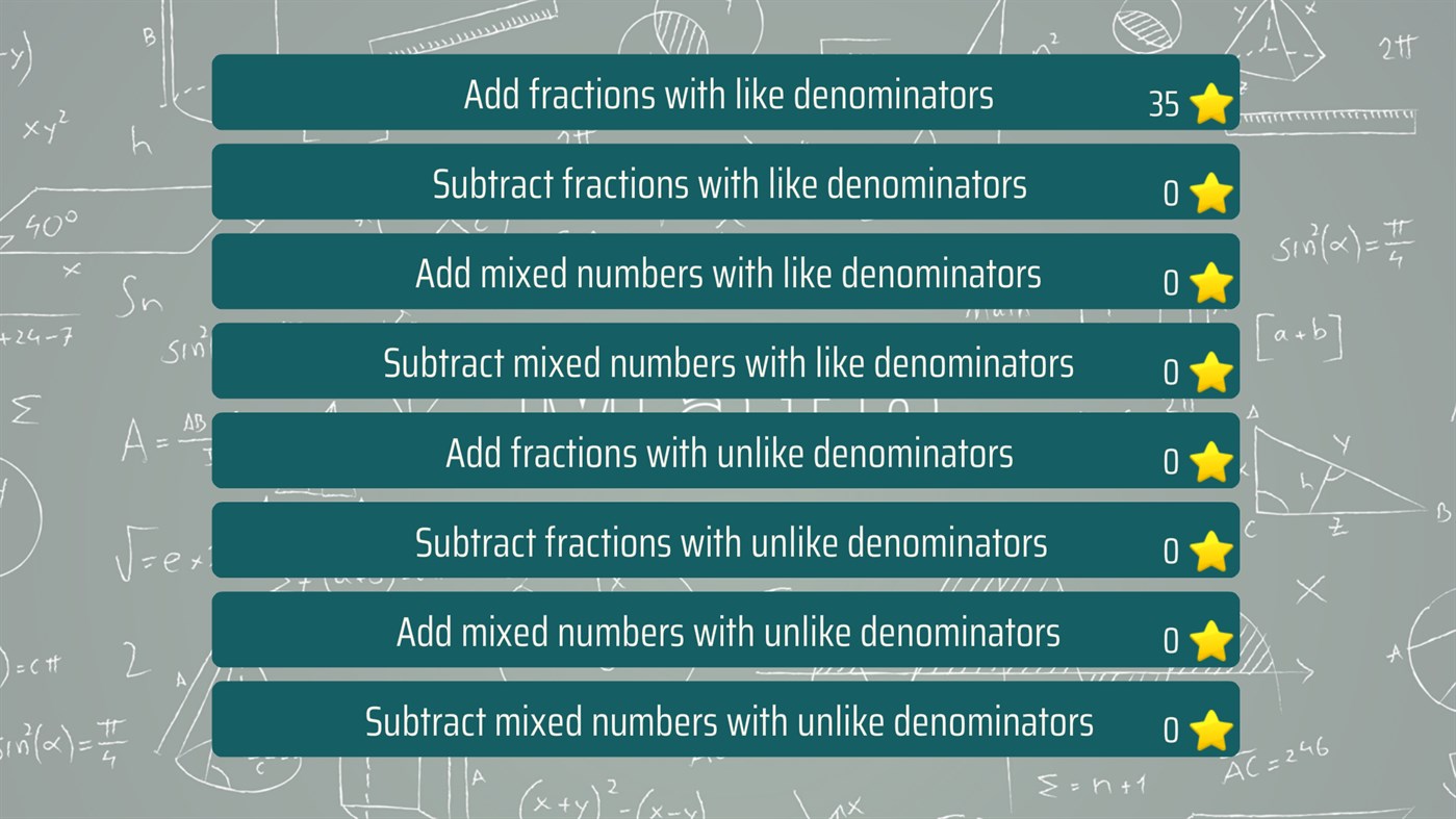 #1. Add and subtract fractions - 5th grade math skills (Windows) โดย: Sergey Malugin