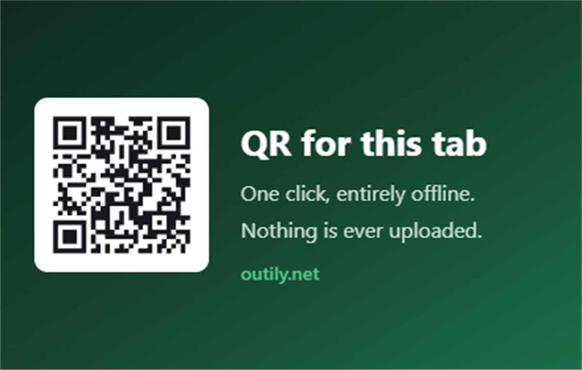 QR for this tab — offline QR code generator