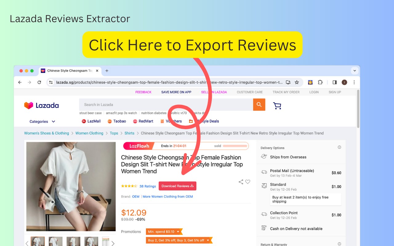 Lazada Reviews Extractor
