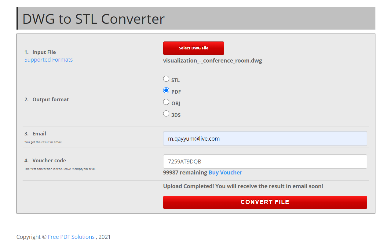 DWG to STL Converter