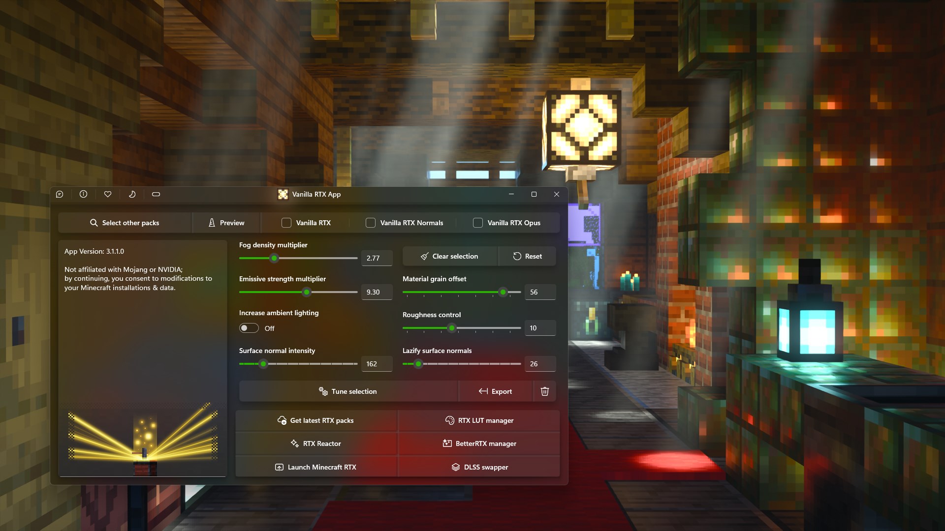 Vanilla RTX App screenshot