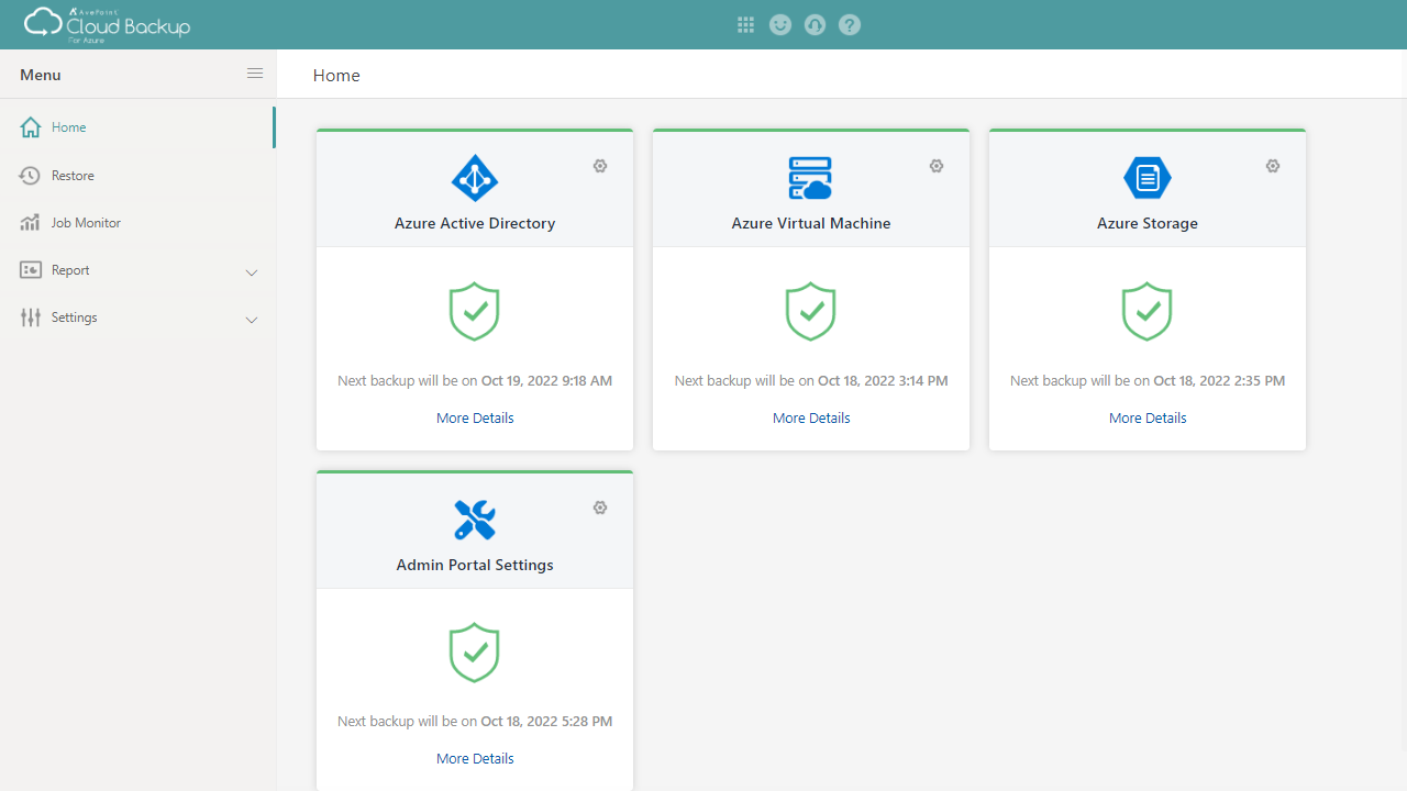 Snapshot 1 of Cloud Backup for Azure Virtual Machines & Azure Storage