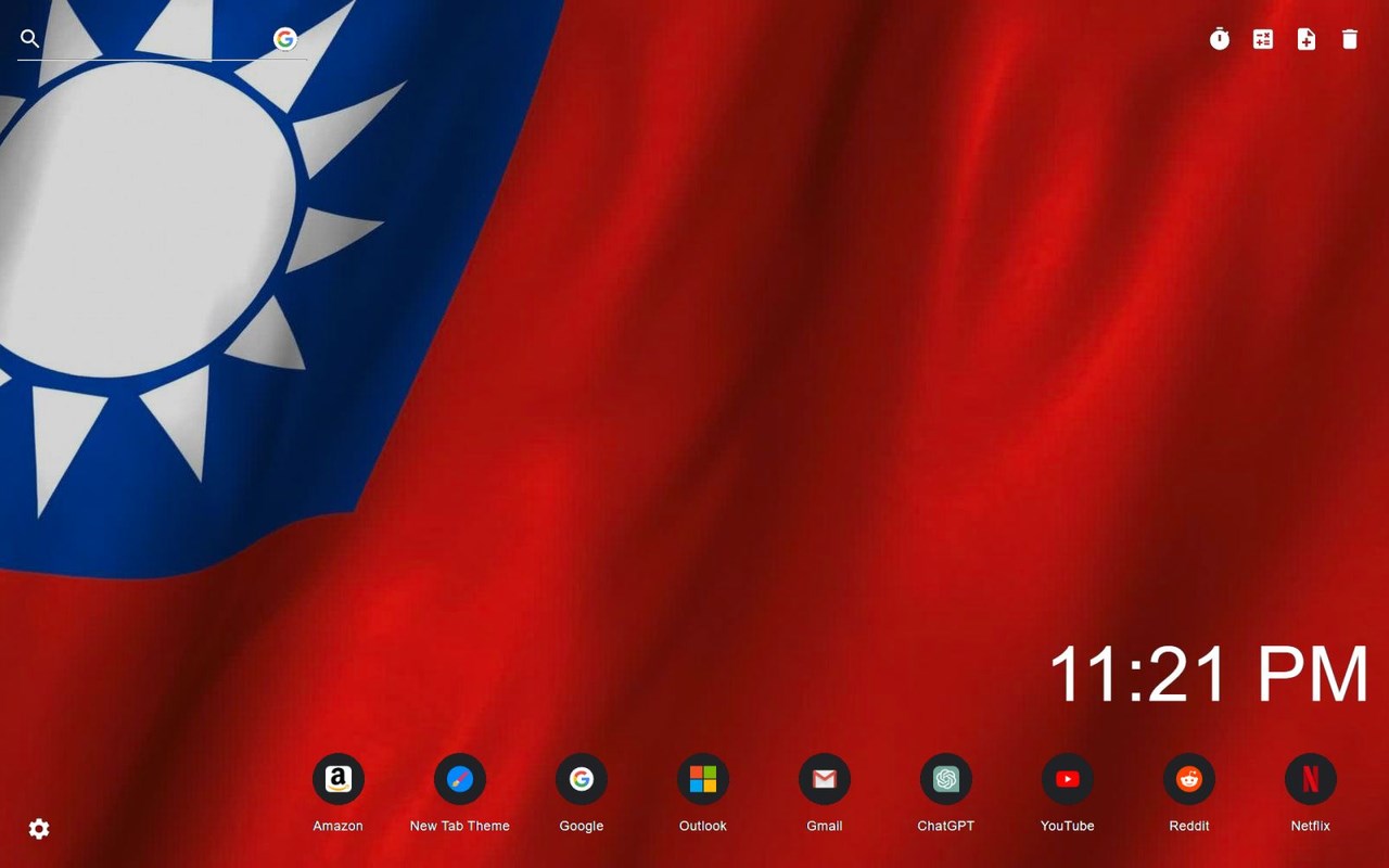 Taiwan Flag Wallpaper New Tab