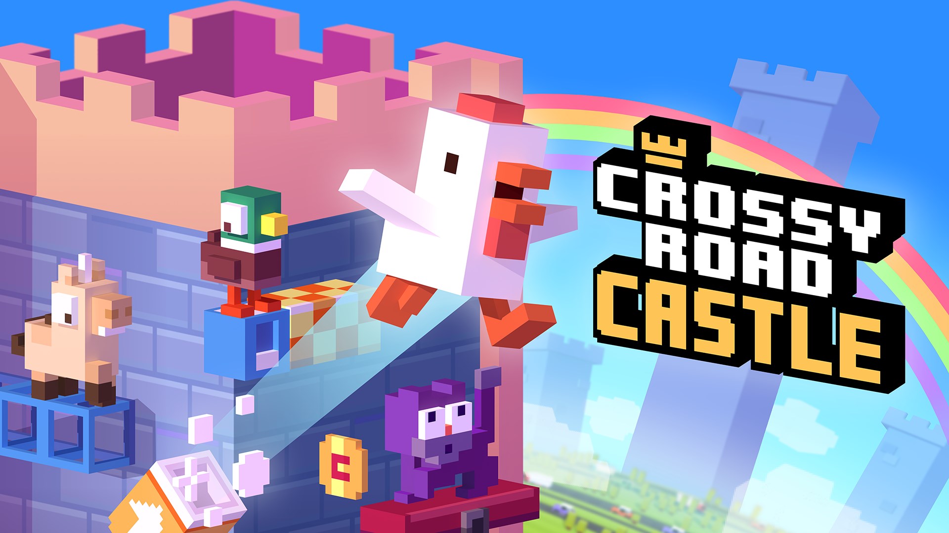Co-op castle climbing with the Crossy Road crew!