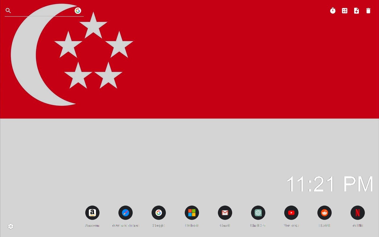 Singapore Flag Wallpaper New Tab