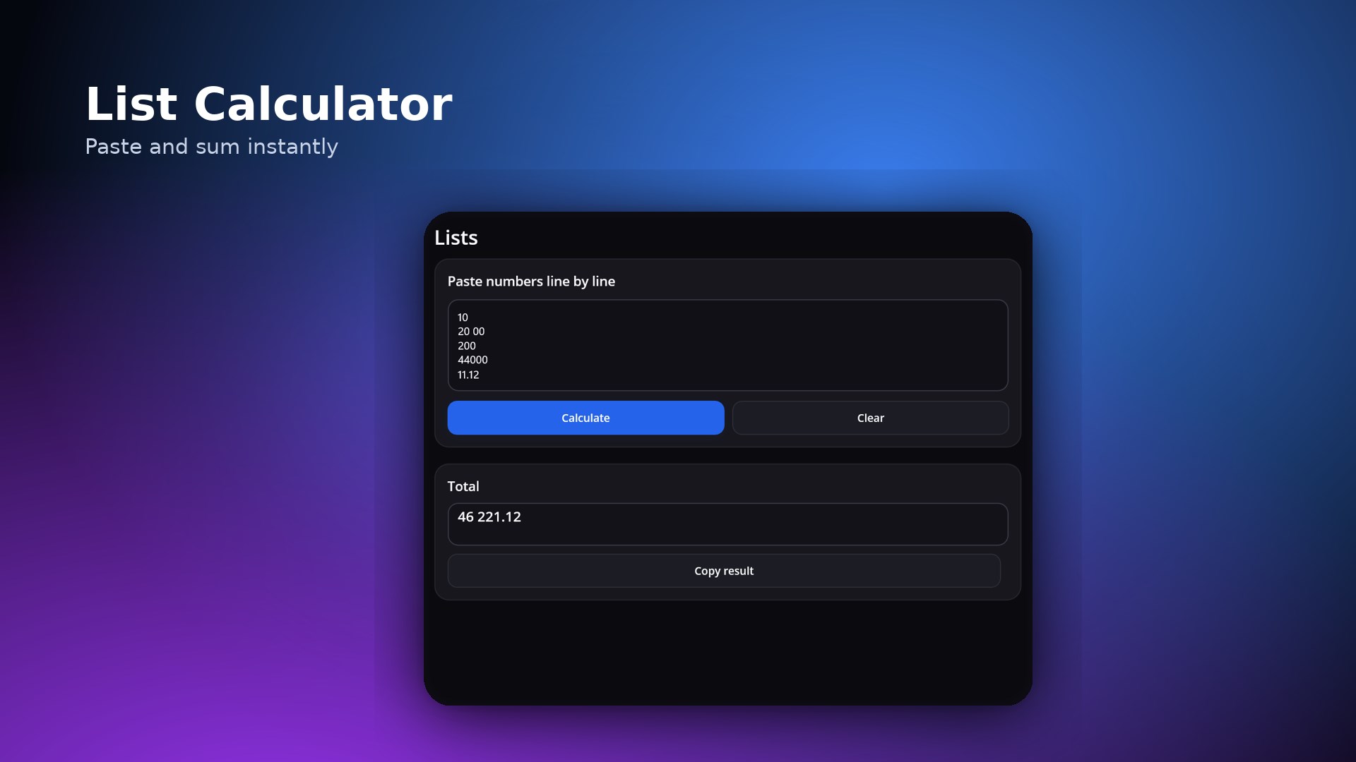 ARX Calculator screenshot