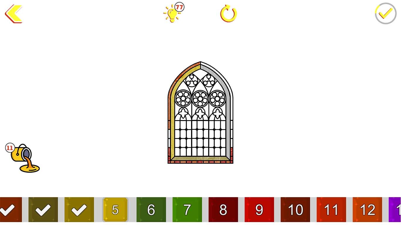 Screenshot 3 Stained Glass Color by Number - Adult Painting Book windows