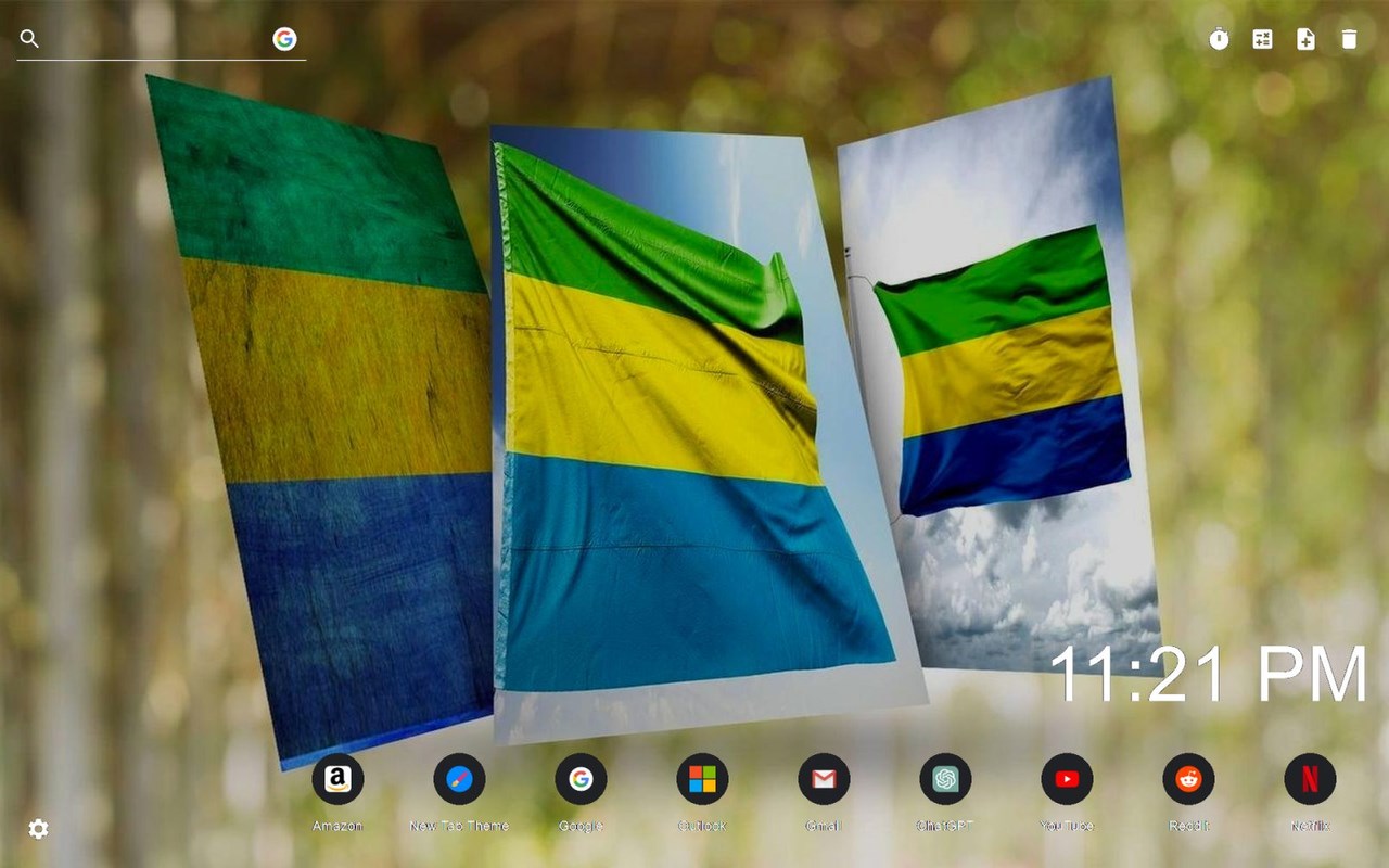 Gabon Flag Wallpaper New Tab