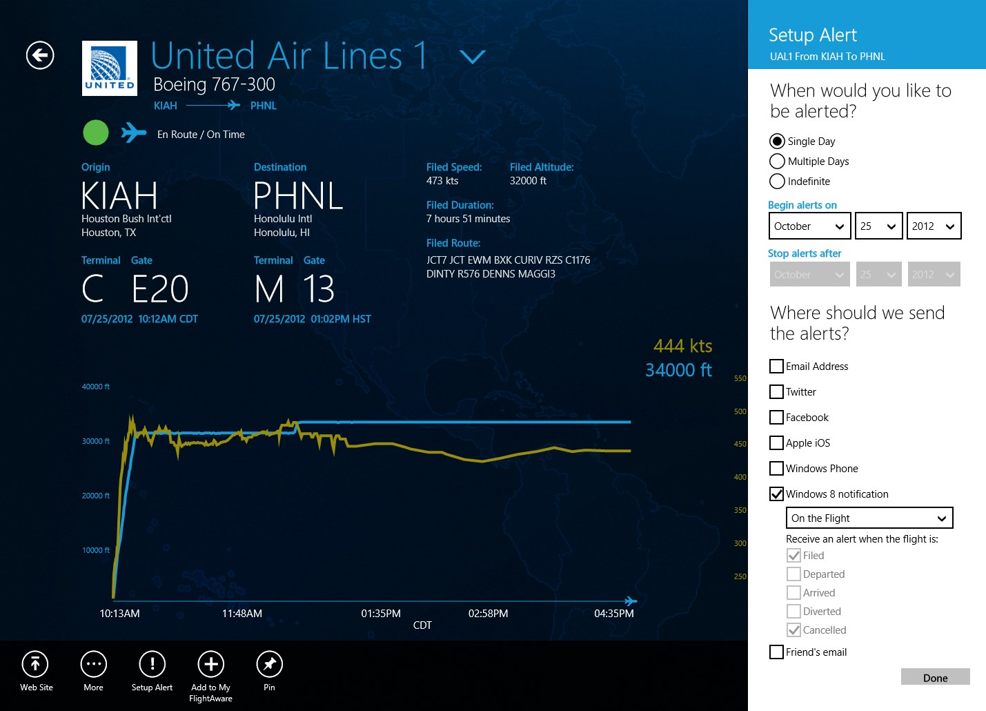 FlightAware for Windows 10