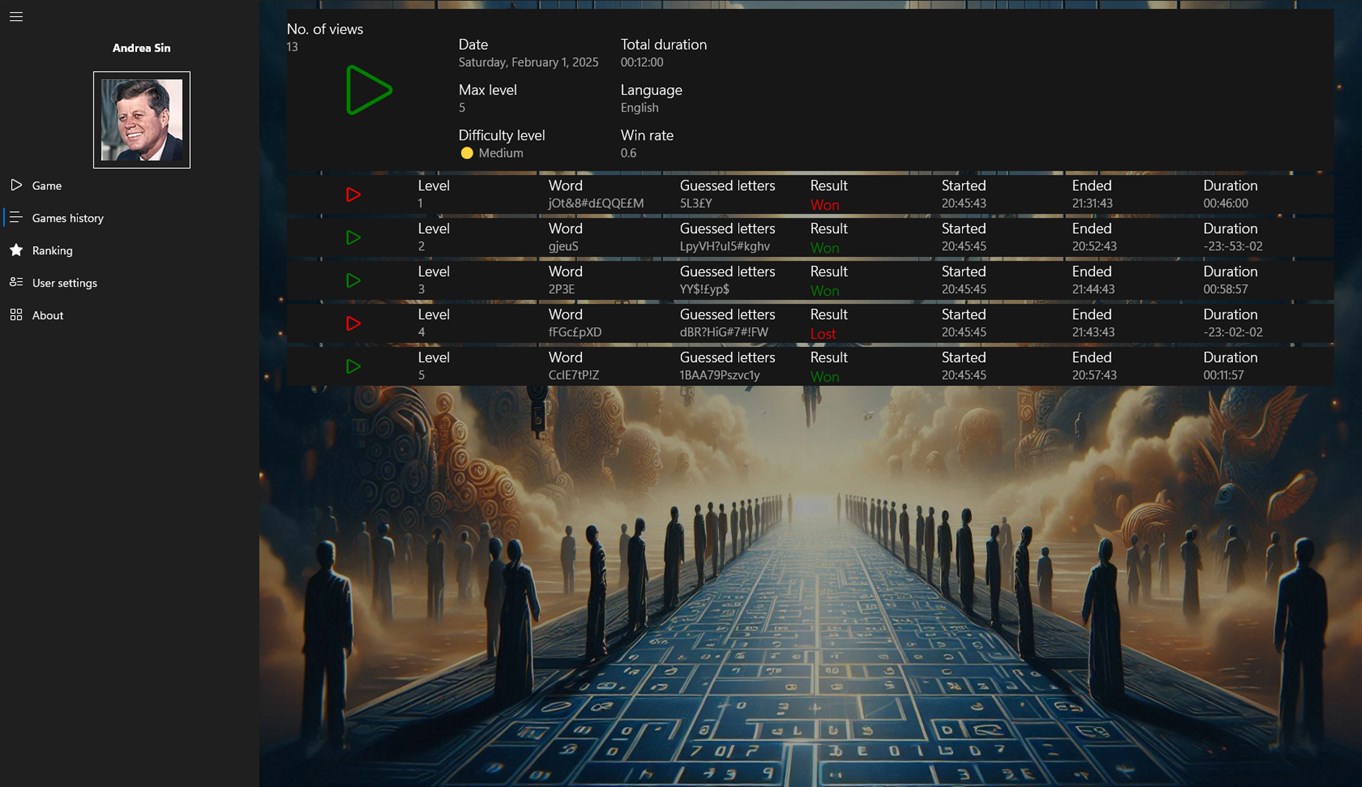 #10. Hangman AI Challenge (Windows) Bởi: MB.NET Software Solutions