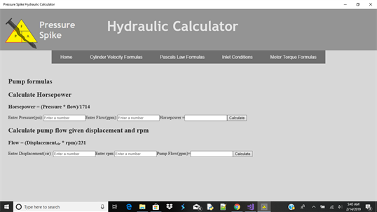 Pressure Spike Hydraulic Calculator screenshot 3