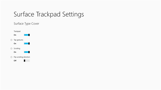 Surface Trackpad Settings screenshot 1