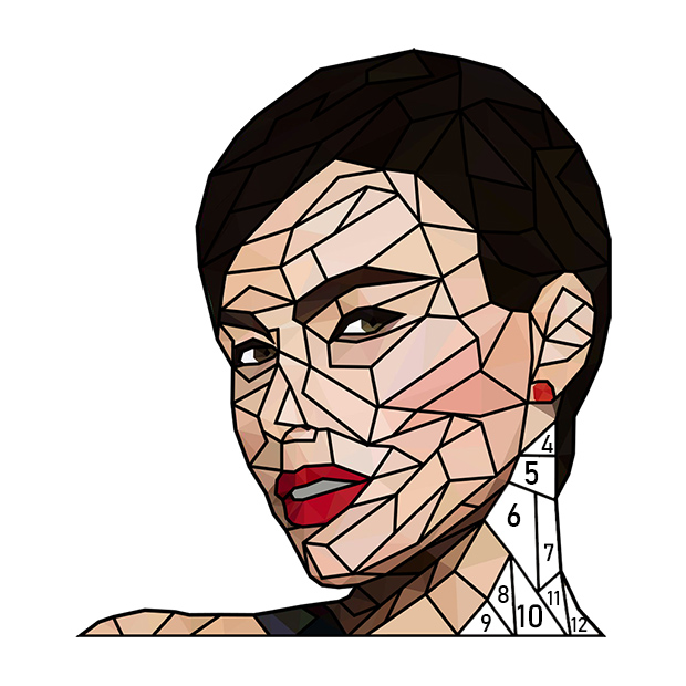 Fashion Poly Art - Color by Number , Coloring Puzzle