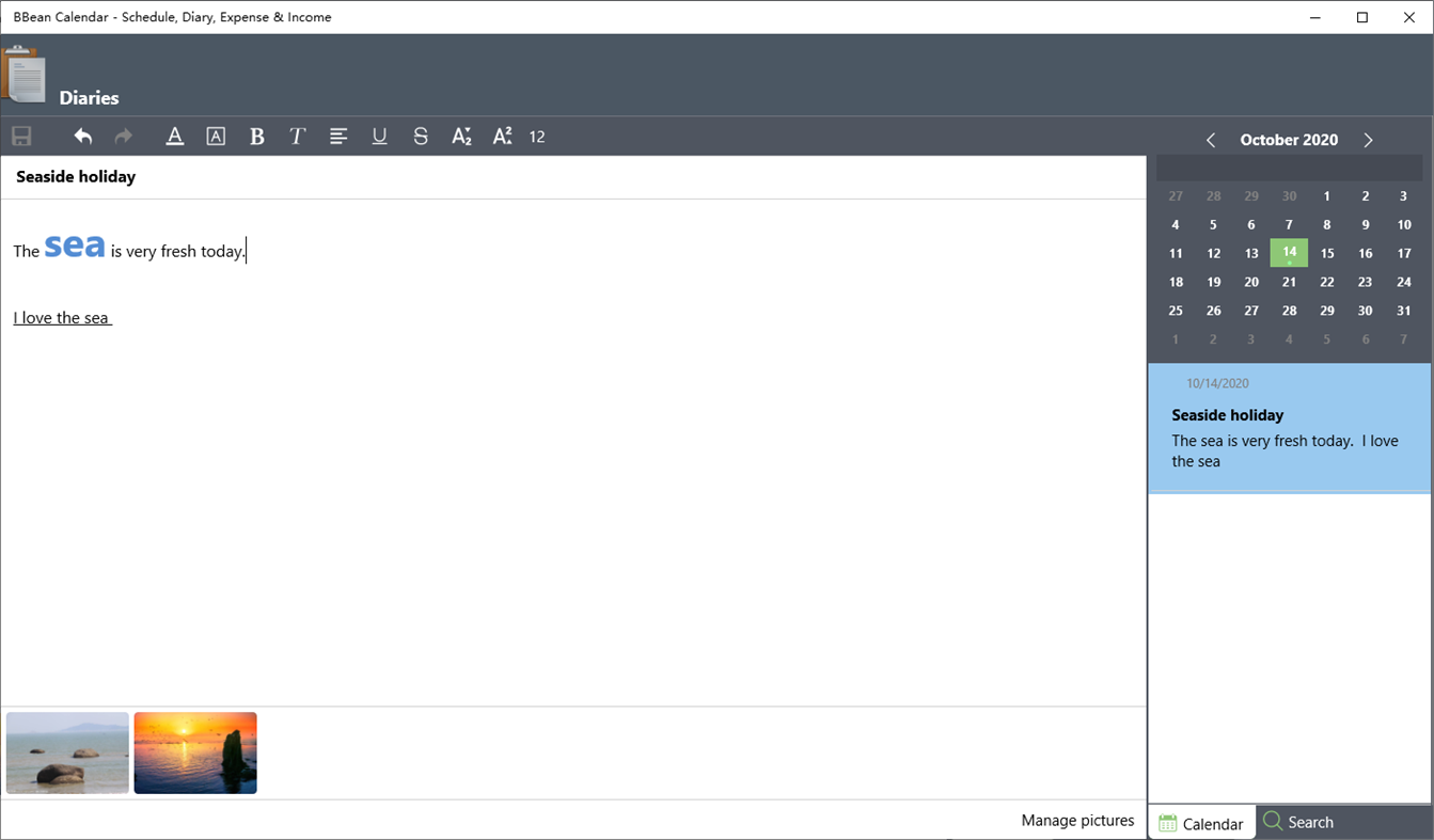 #6. BBean Calendar - Schedule, Spending (Windows) By: aurora 2099