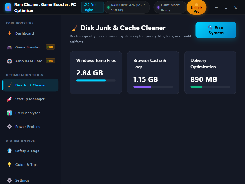 Ram Cleaner: Game Booster, PC Optimizer screenshot