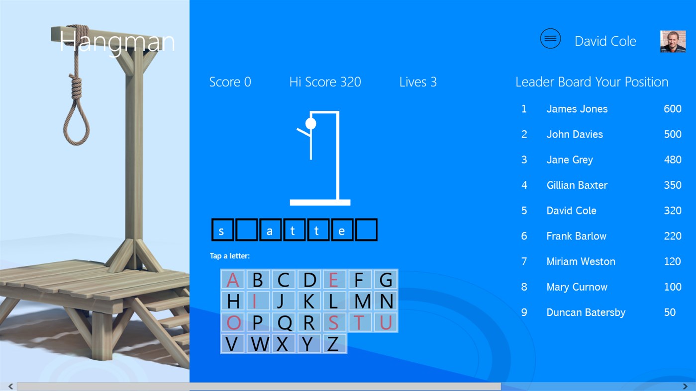 #2. Adeve Hangman (Windows) Podle: Adeve Interactive