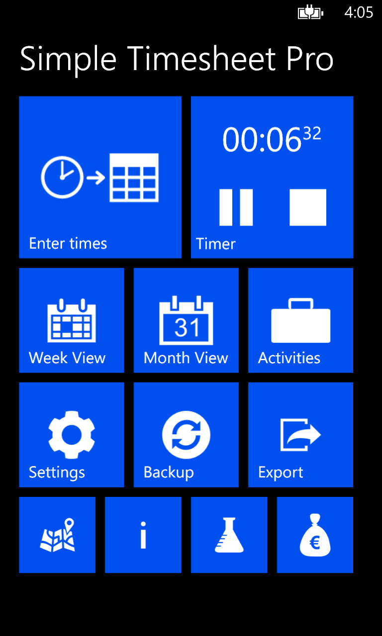 Simple Timesheet Pro for Windows 10 Mobile