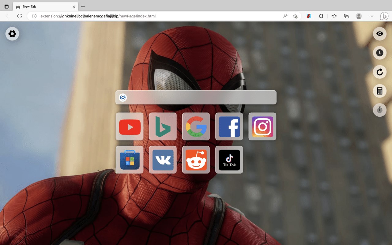 Spiderman theme New Tab
