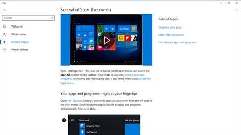 Microsoft Tips Screenshot