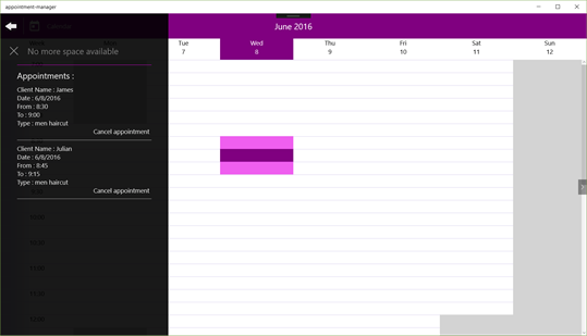 appointment-manager screenshot 2