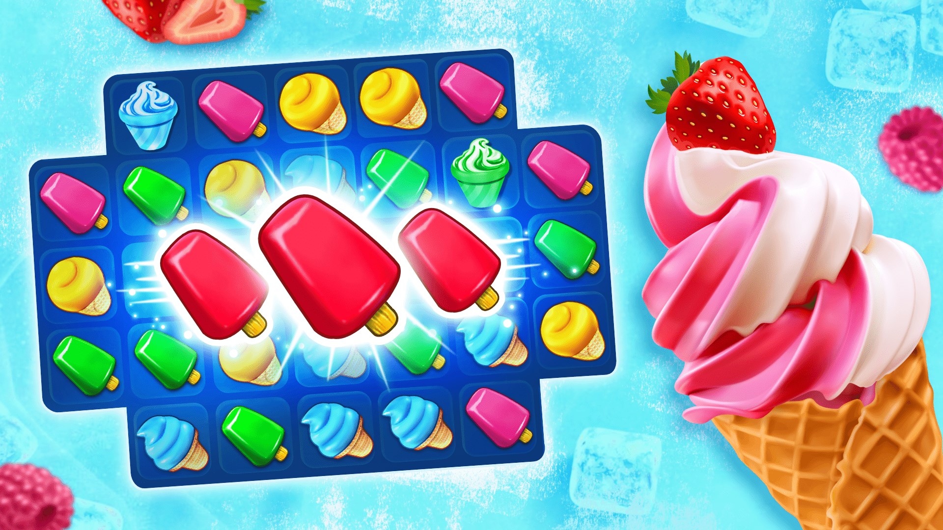 Ice Cream Paradise - Match 3 Puzzle Adventure - Íoslódáil agus imir gan  chostas ar Windows | Microsoft Store, image size:1920x1080