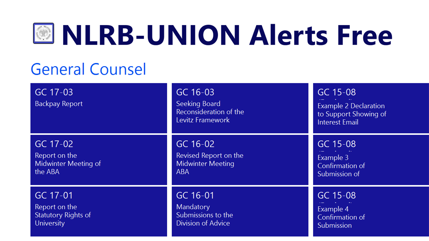 #4. NLRB-UNION Alerts (Windows) By: ADSNELLC Development