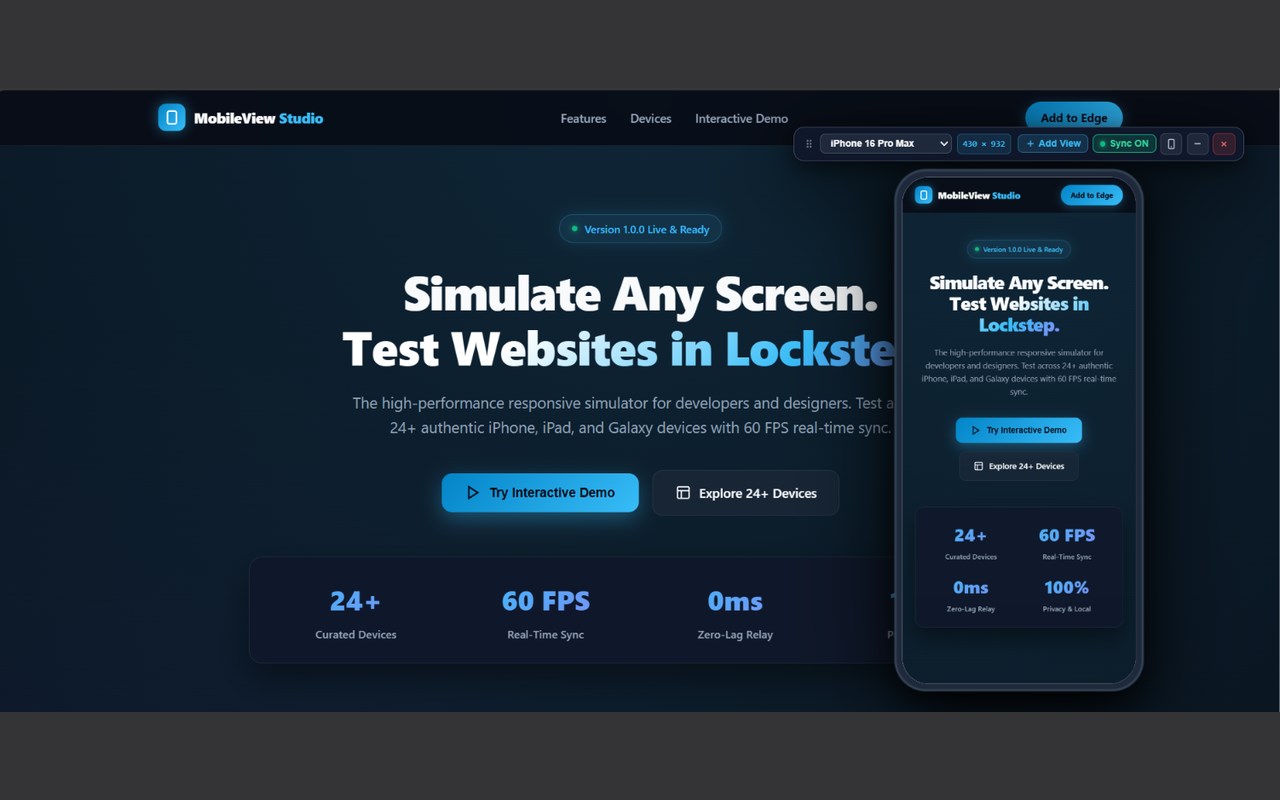 MobileView - Responsive Web Simulator