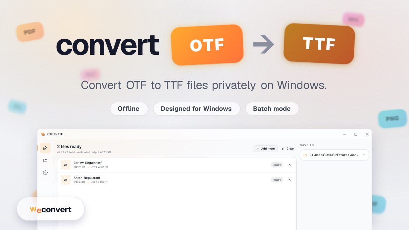 OTF to TTF | Convert OTF to TTF screenshot