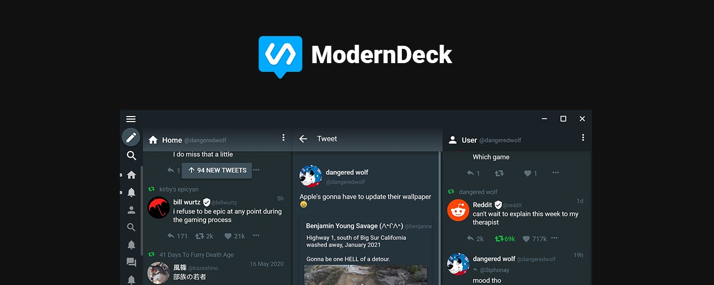 ModernDeck - Twitter Client for Desktop marquee promo image