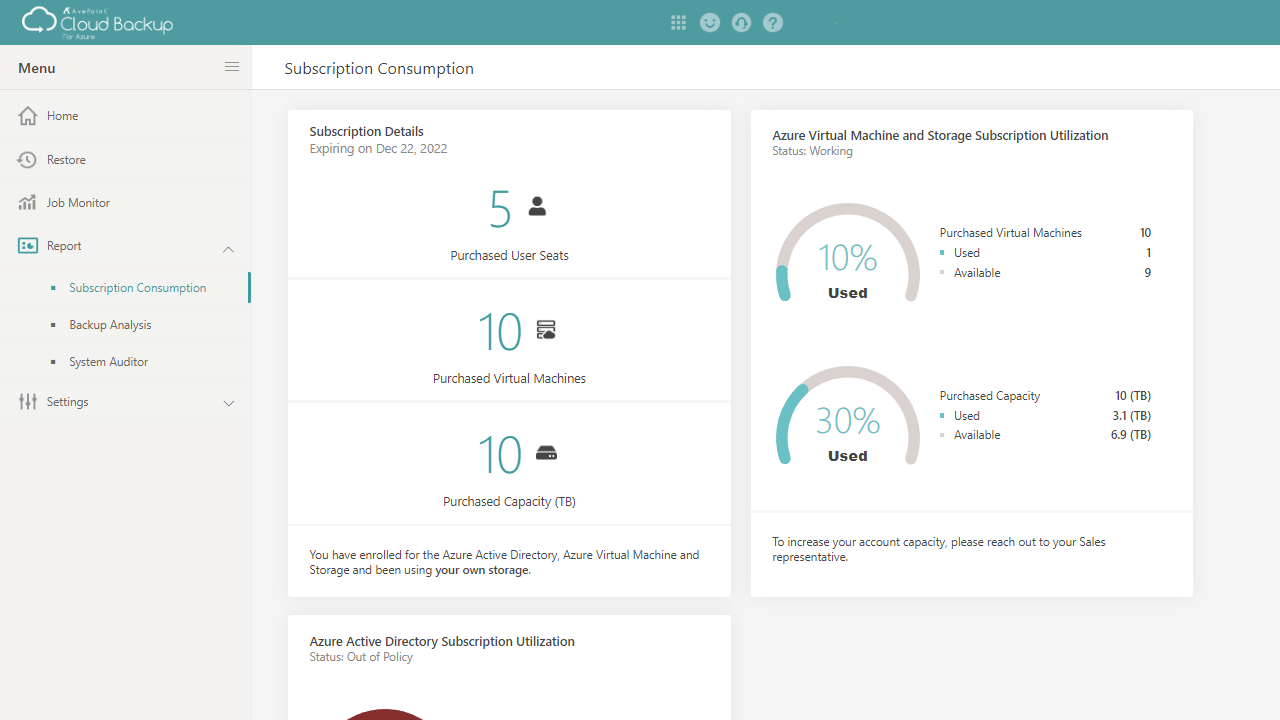 Snapshot 5 of Cloud Backup for Azure Virtual Machines & Azure Storage