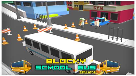 Blocky School Bus Simulator screenshot 2